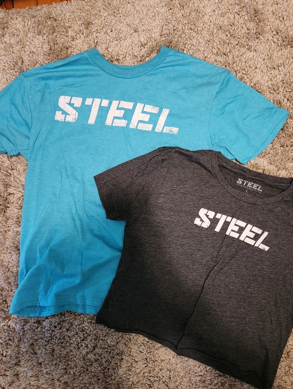STEEL 2 Graphic Tees - Charcoal & Blue